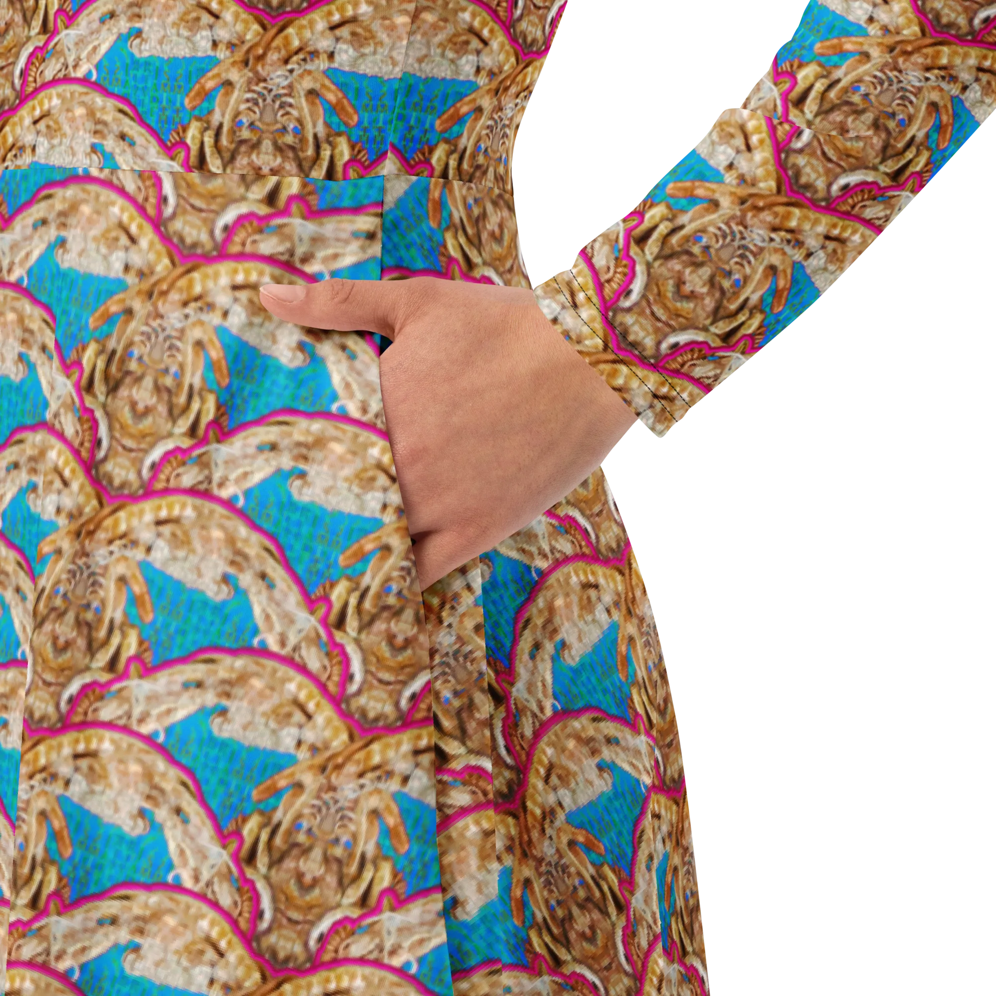 Long Sleeve Midi Dress (Her/Muliebris)(Rind#11 Ouroboros Butterfly Blue Logo) RJSTHS2022 RJS