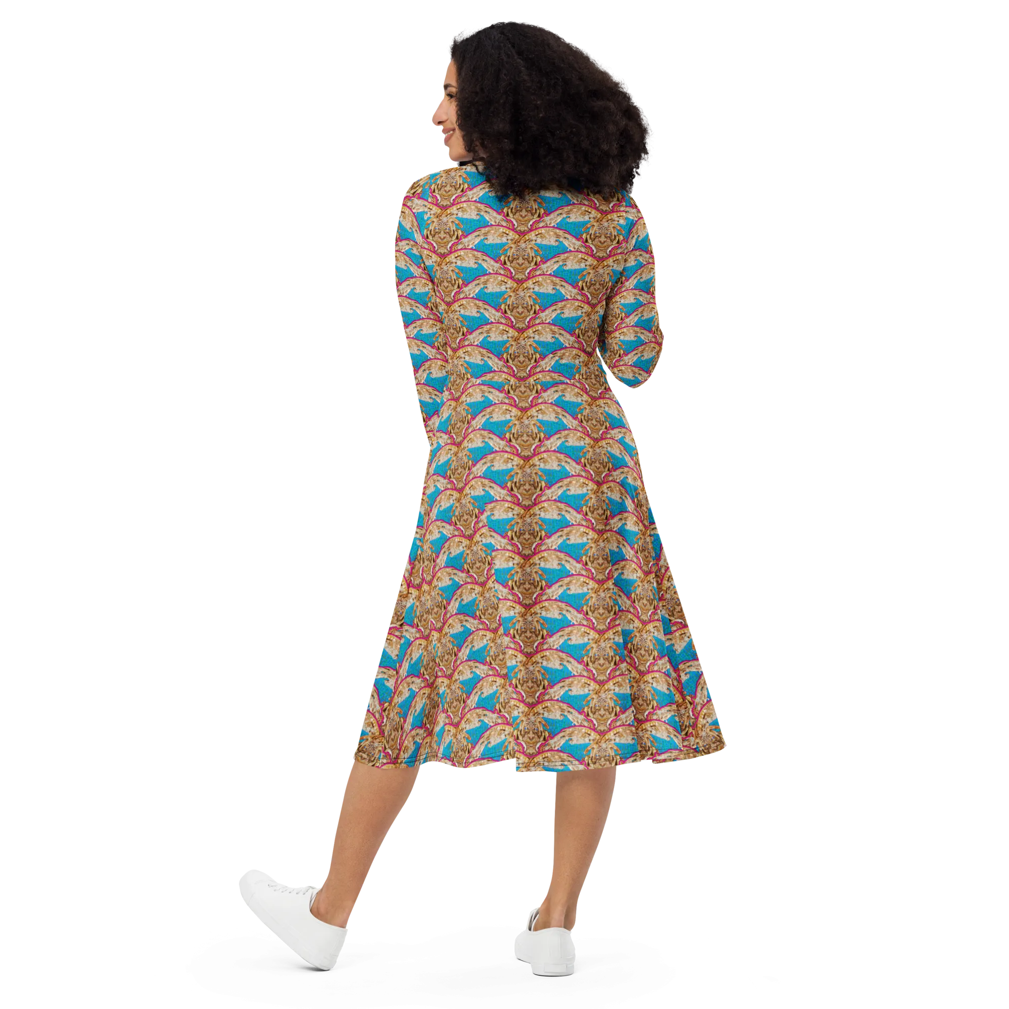 Long Sleeve Midi Dress (Her/Muliebris)(Rind#11 Ouroboros Butterfly Blue Logo) RJSTHS2022 RJS