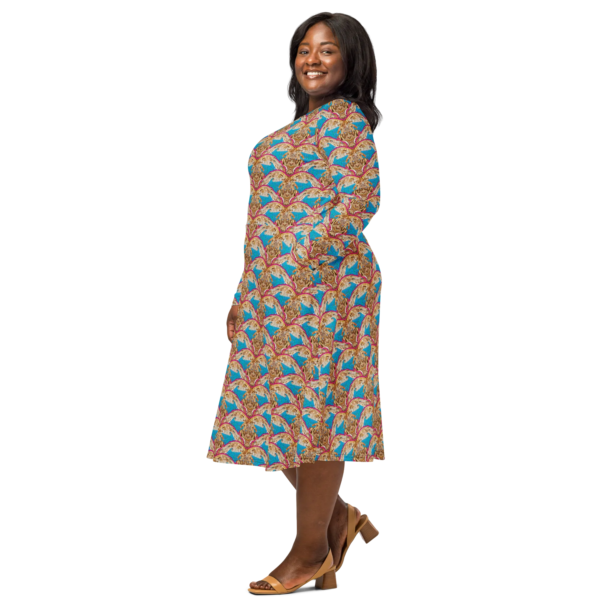Long Sleeve Midi Dress (Her/Muliebris)(Rind#11 Ouroboros Butterfly Blue Logo) RJSTHS2022 RJS