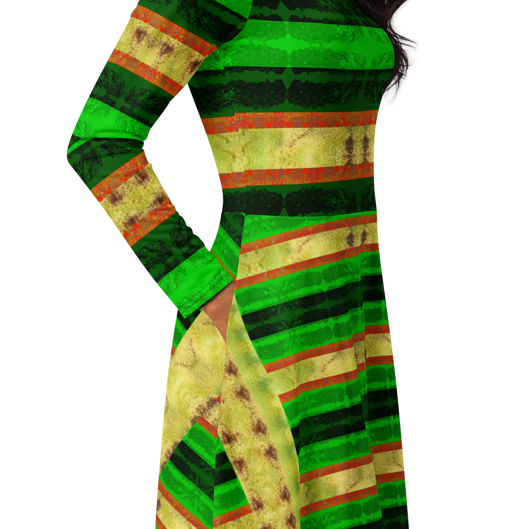 Long Sleeve Midi Dress (Her/Muliebris)(Rind#2 Rind Link) RJSTH@Fabric#2 RJSTHS2022 RJS