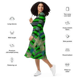 Long Sleeve Midi Dress (Her/Muliebris)(Rind#4 Rind Link) RJSTH@Fabric#4 RJSTHS2022 RJS