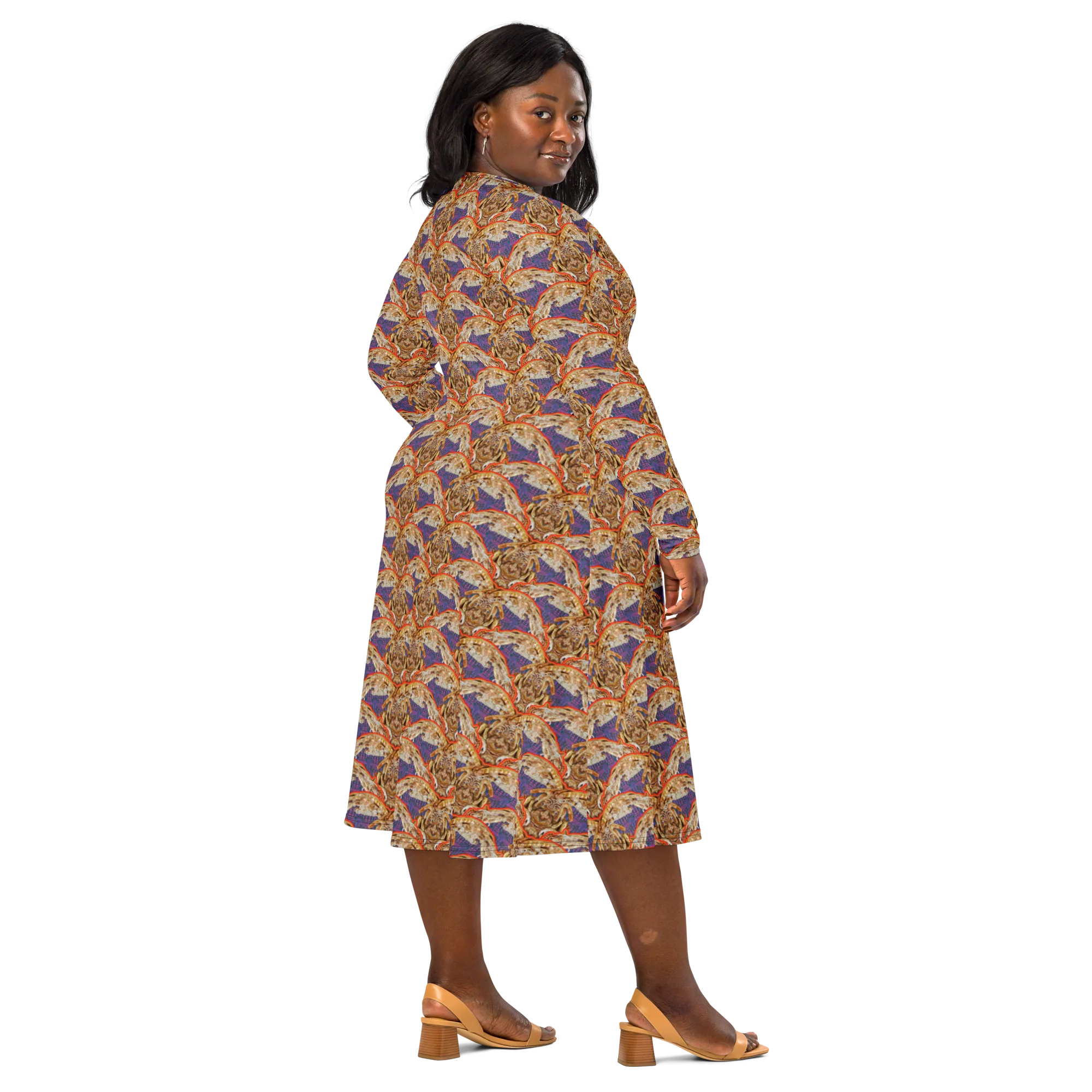 Long Sleeve Midi Dress (Her/Muliebris)(Rind#6 Ouroboros Butterfly Purple Logo) RJSTHS2022 RJS