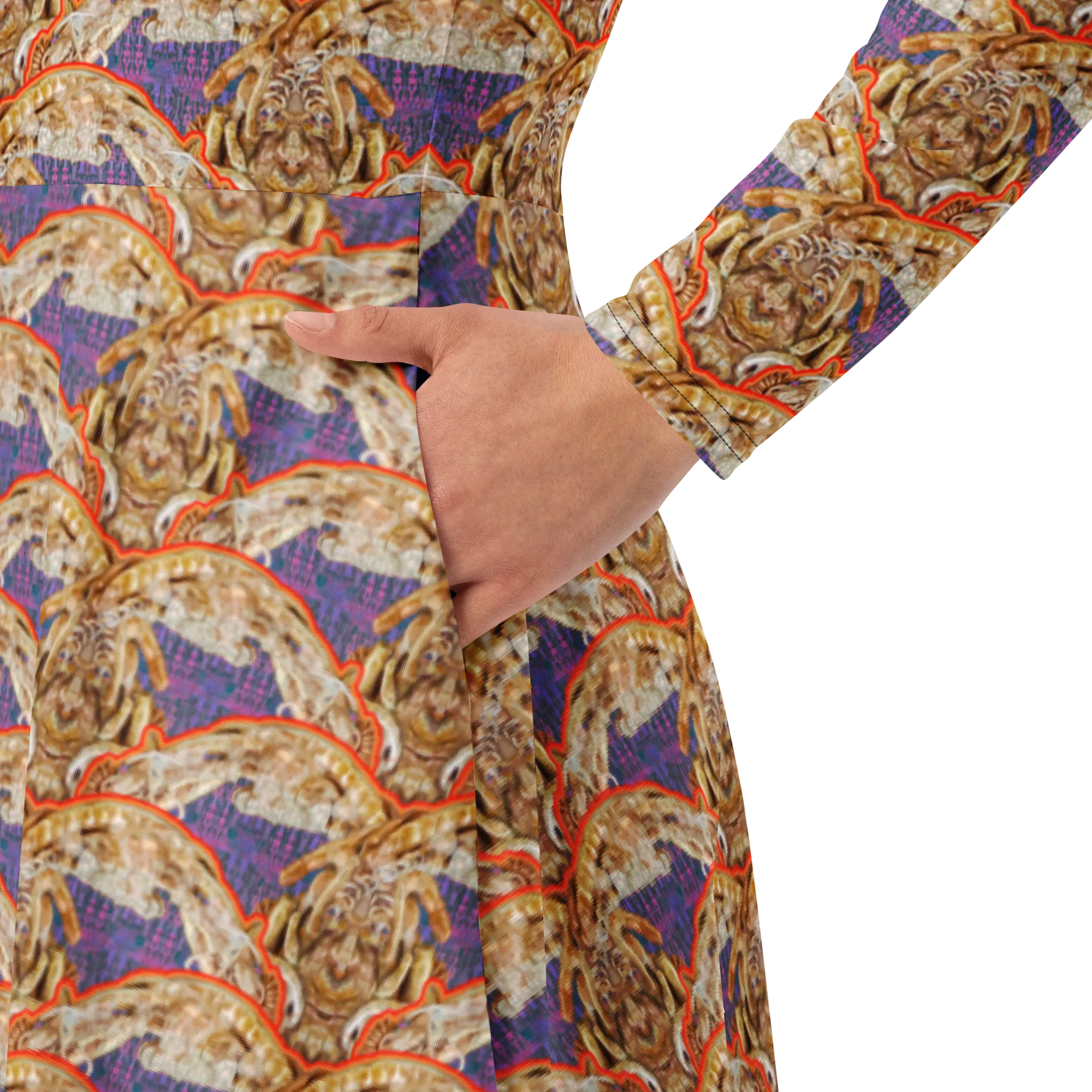 Long Sleeve Midi Dress (Her/Muliebris)(Rind#6 Ouroboros Butterfly Purple Logo) RJSTHS2022 RJS