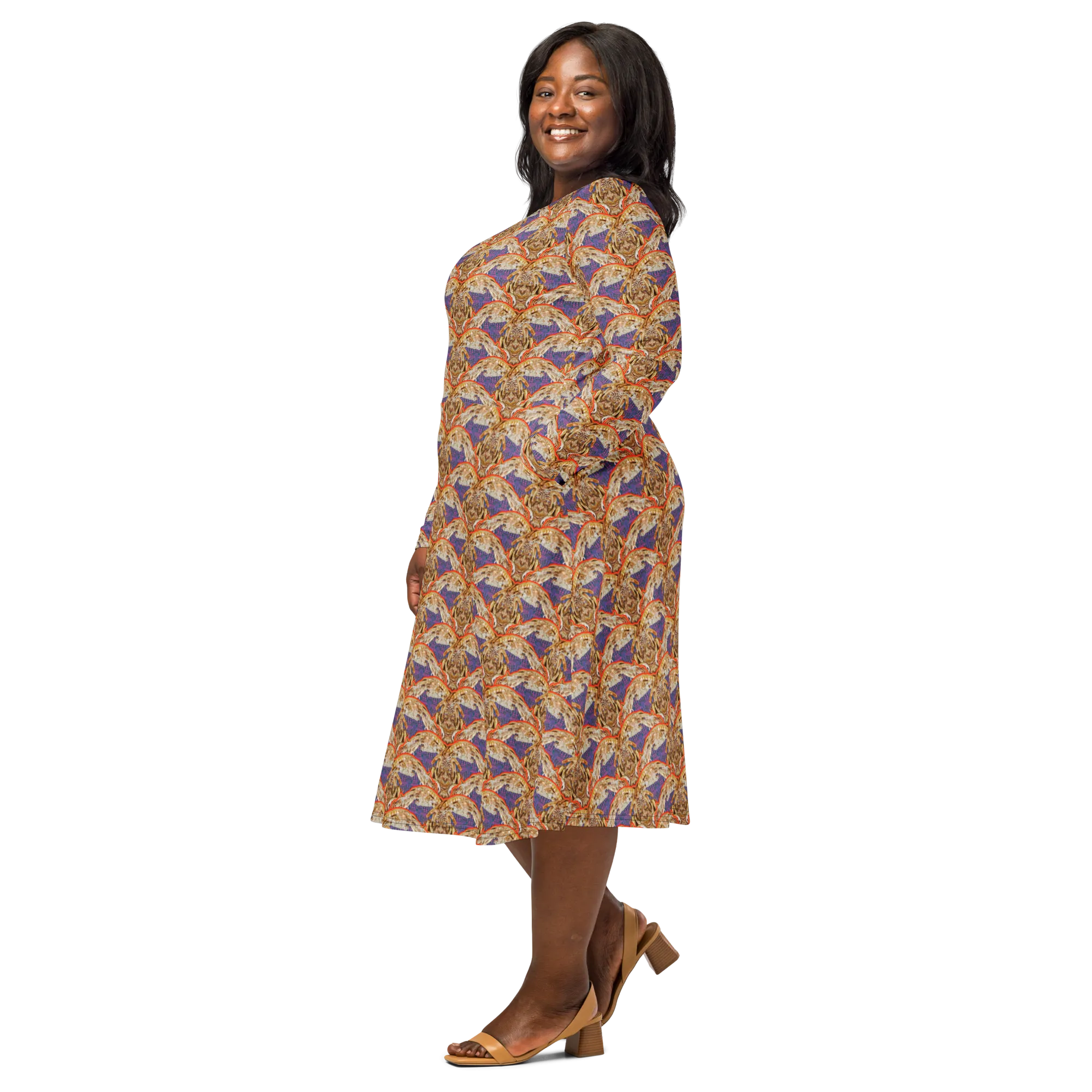 Long Sleeve Midi Dress (Her/Muliebris)(Rind#6 Ouroboros Butterfly Purple Logo) RJSTHS2022 RJS