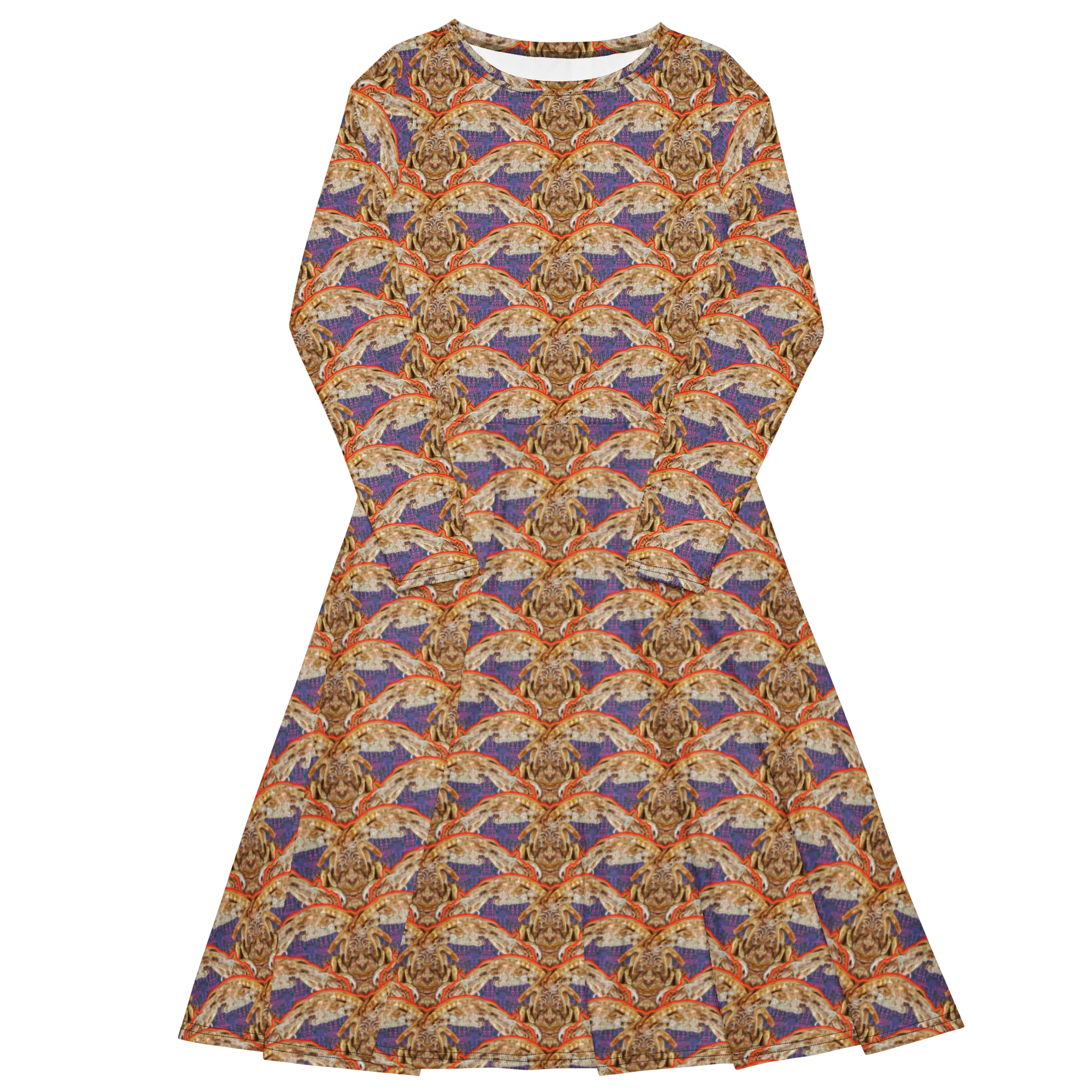 Long Sleeve Midi Dress (Her/Muliebris)(Rind#6 Ouroboros Butterfly Purple Logo) RJSTHS2022 RJS