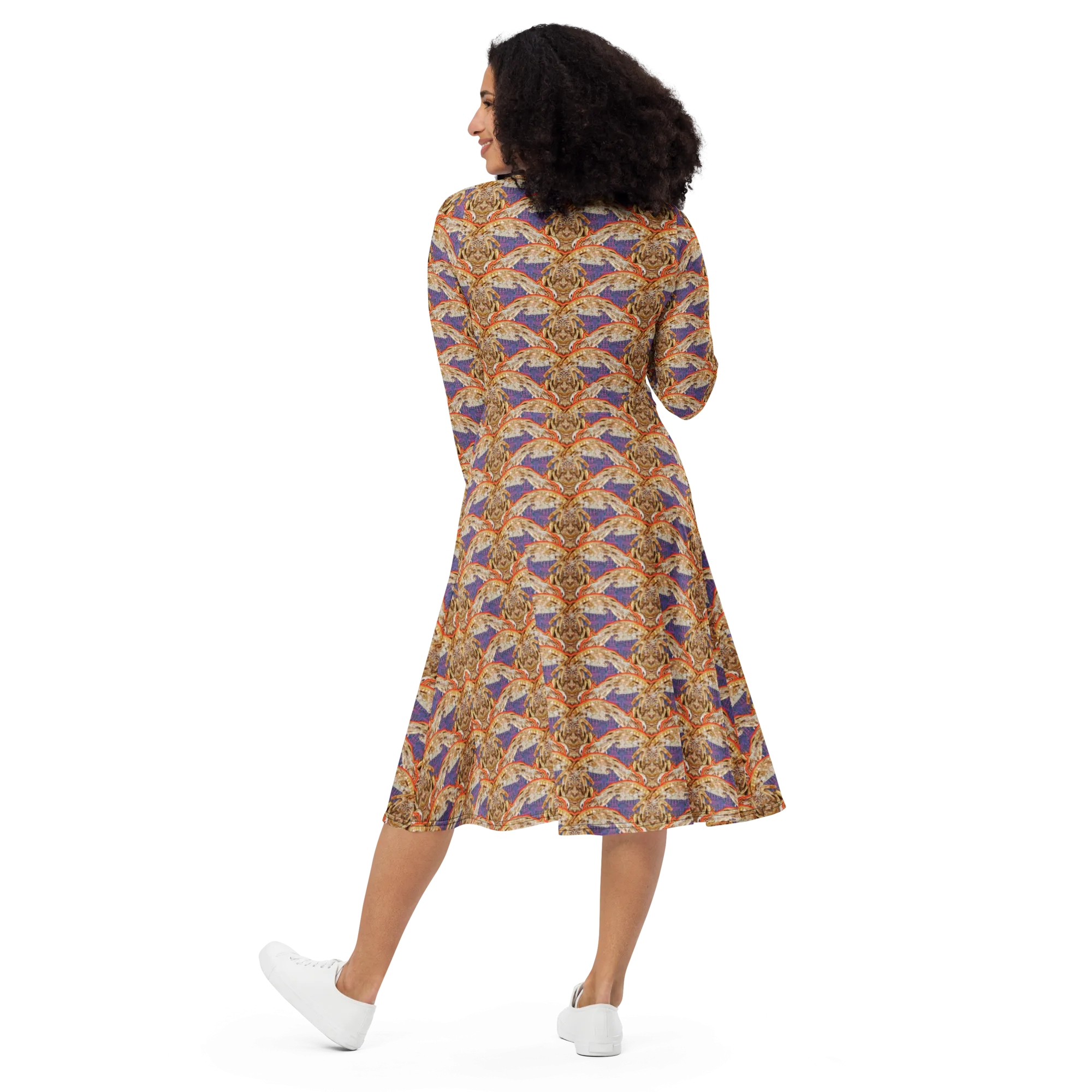 Long Sleeve Midi Dress (Her/Muliebris)(Rind#6 Ouroboros Butterfly Purple Logo) RJSTHS2022 RJS