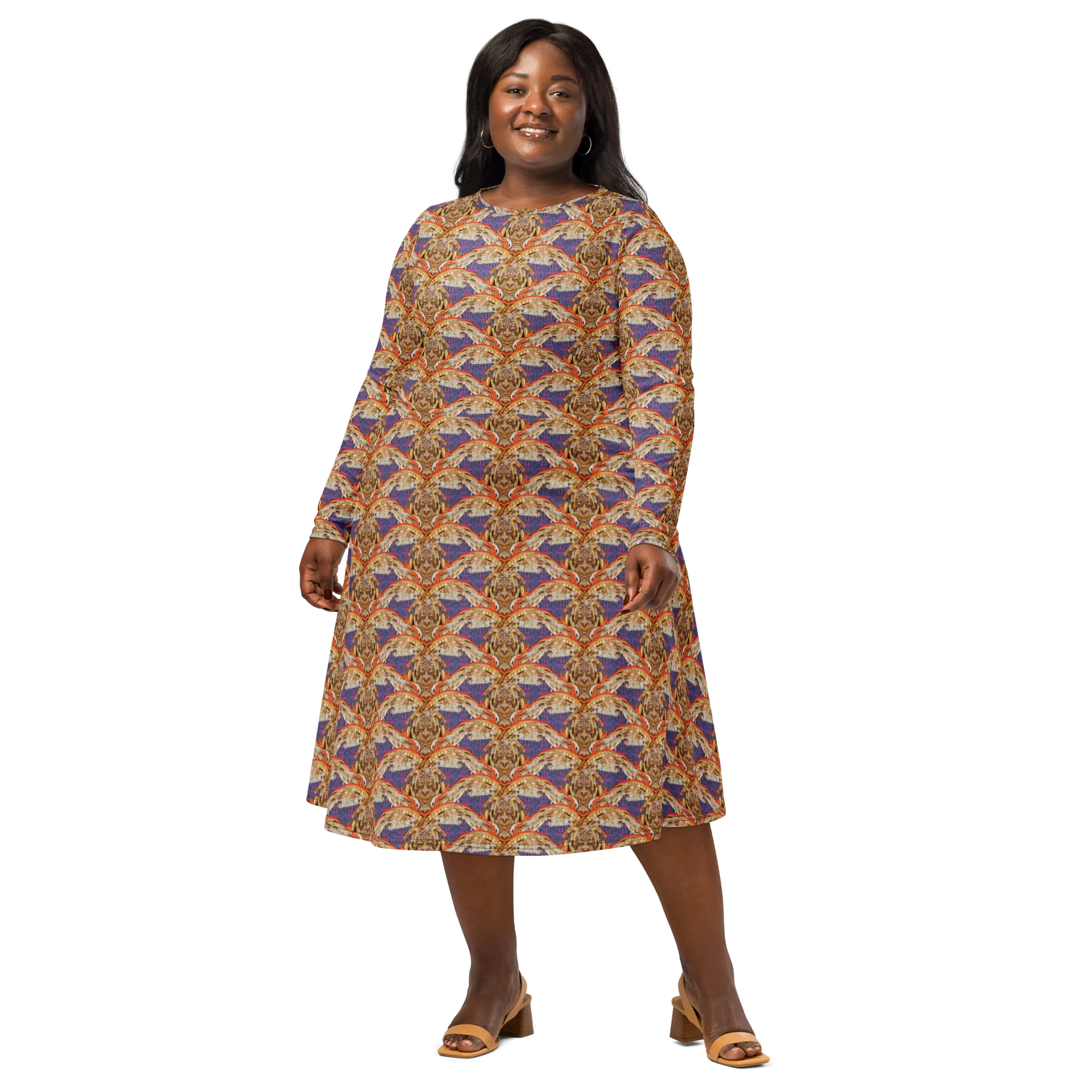 Long Sleeve Midi Dress (Her/Muliebris)(Rind#6 Ouroboros Butterfly Purple Logo) RJSTHS2022 RJS