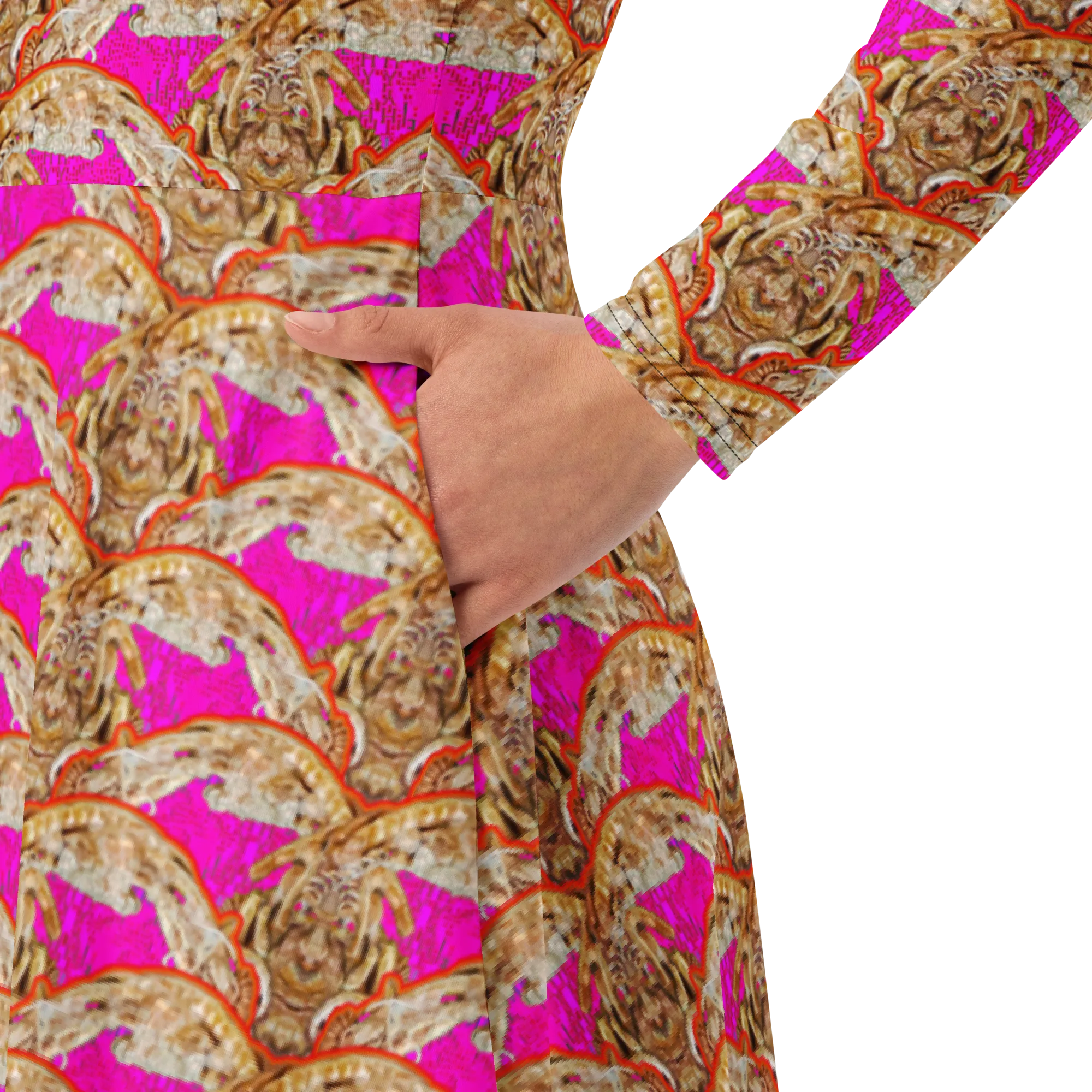 Long Sleeve Midi Dress (Her/Muliebris)(Rind#7 Ouroboros Butterfly Pink Logo) RJSTHS2022 RJS