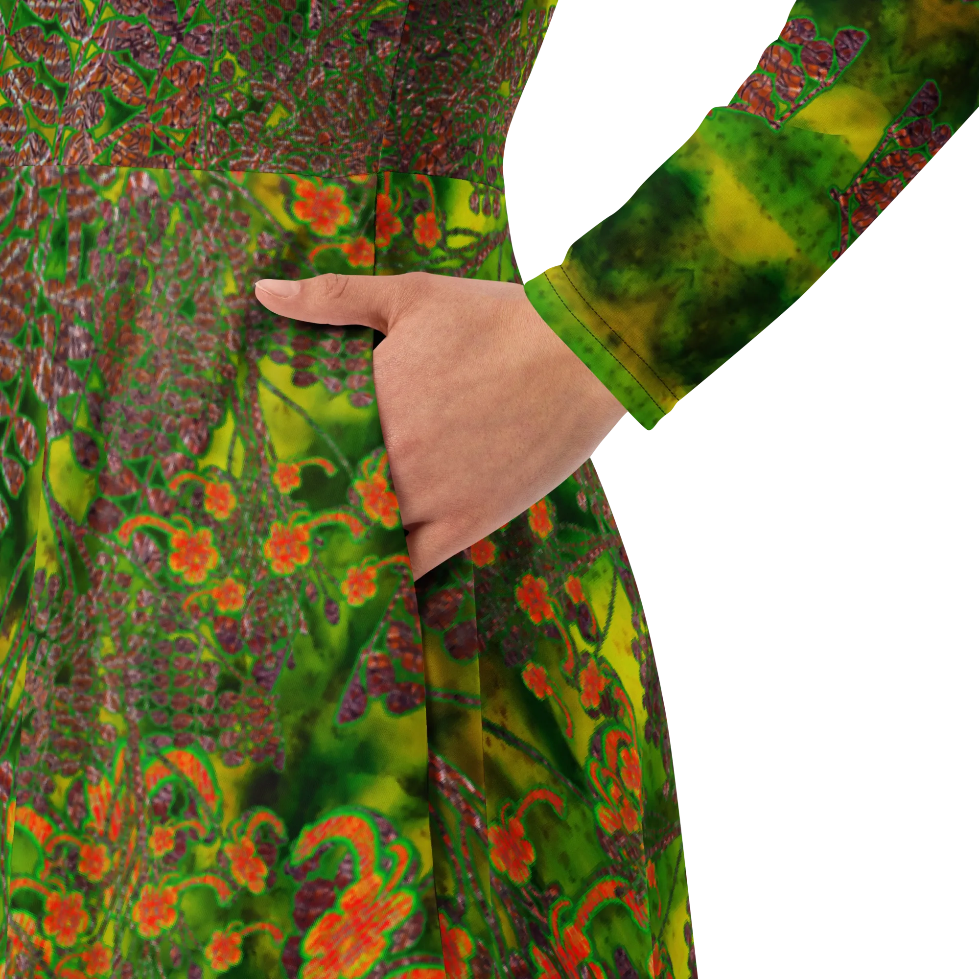 Long Sleeve Midi Dress (Her/Muliebris)(WindSong Flower) RJSTH@Fabric#3 RJSTHS2022 RJS