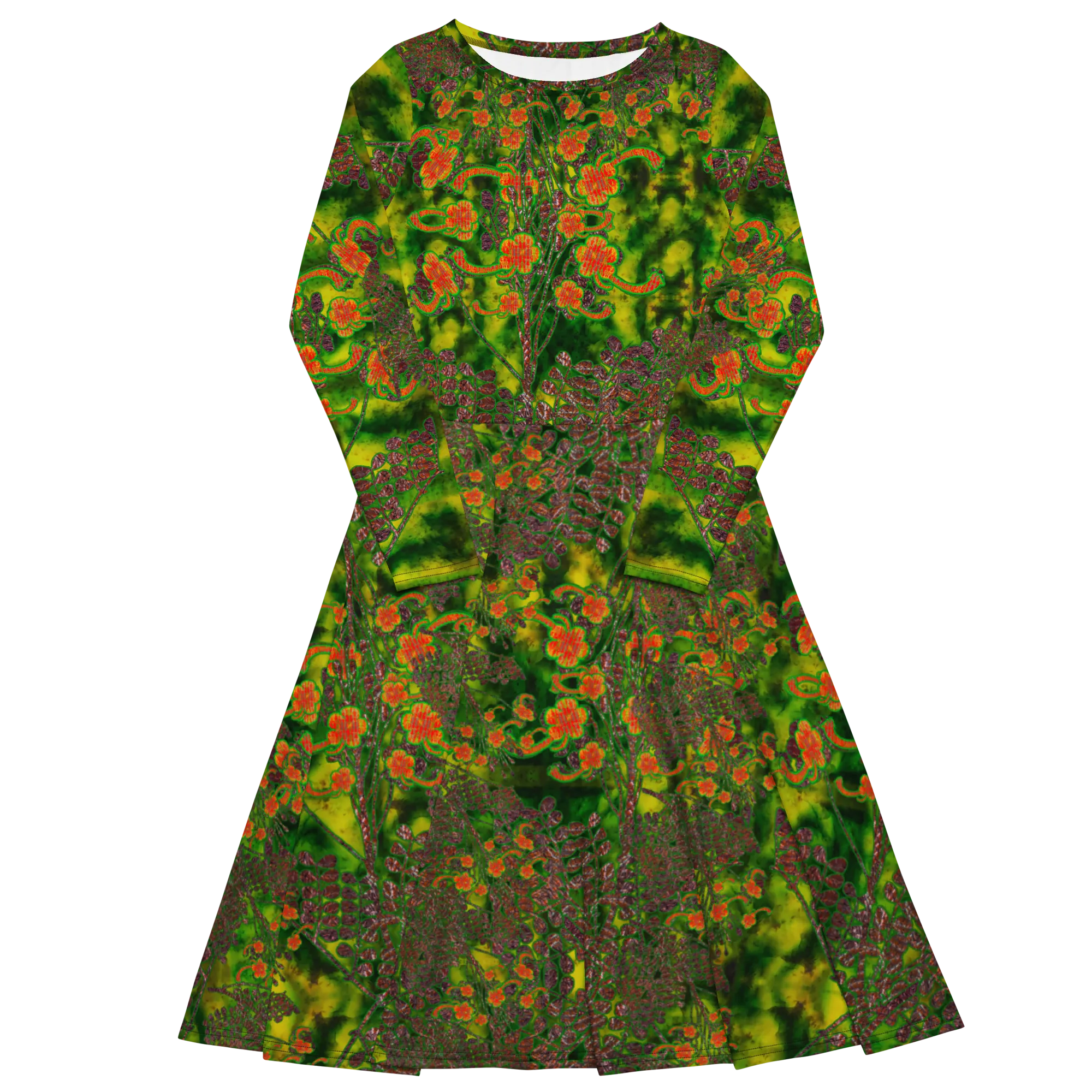 Long Sleeve Midi Dress (Her/Muliebris)(WindSong Flower) RJSTH@Fabric#3 RJSTHS2022 RJS