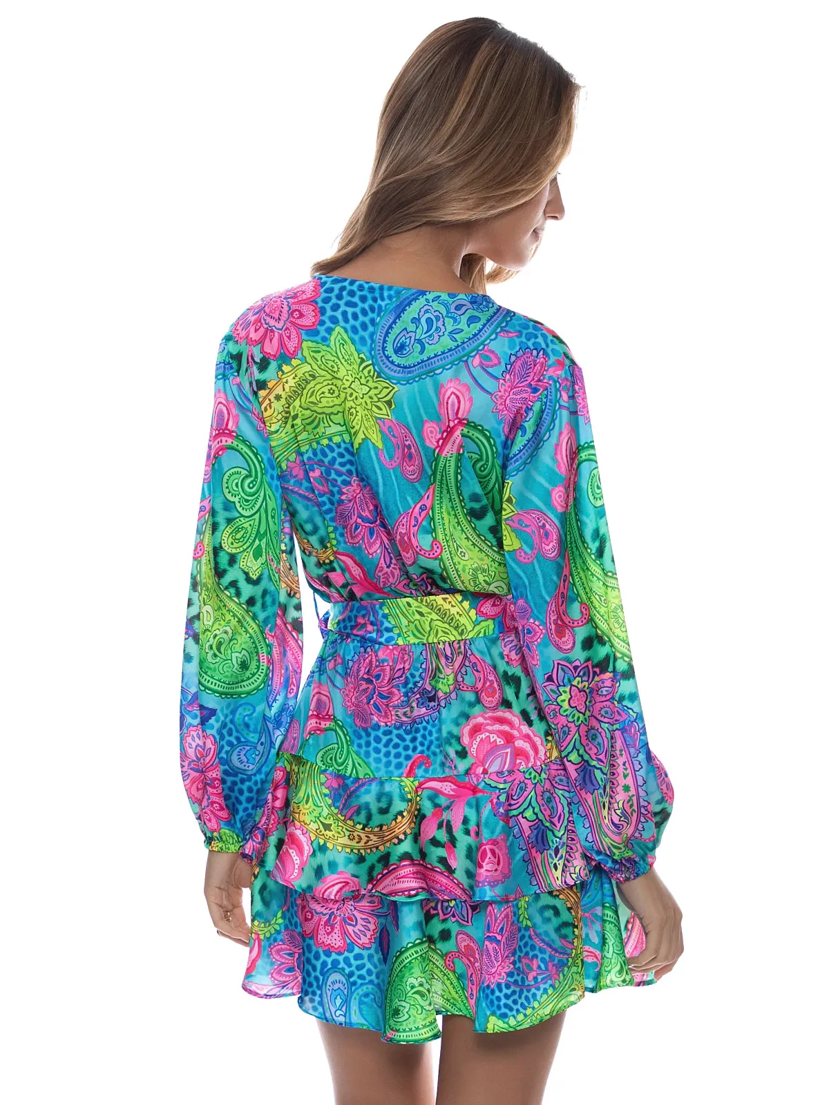 Long Sleeve Tiered Ruffle Mini Dress