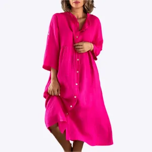Ludmila - Chic Button Front Woman's Summer Dress