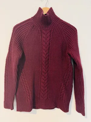 LULULEMON Bring The Cozy Home Cable Knit Oversized Burgundy Sweater