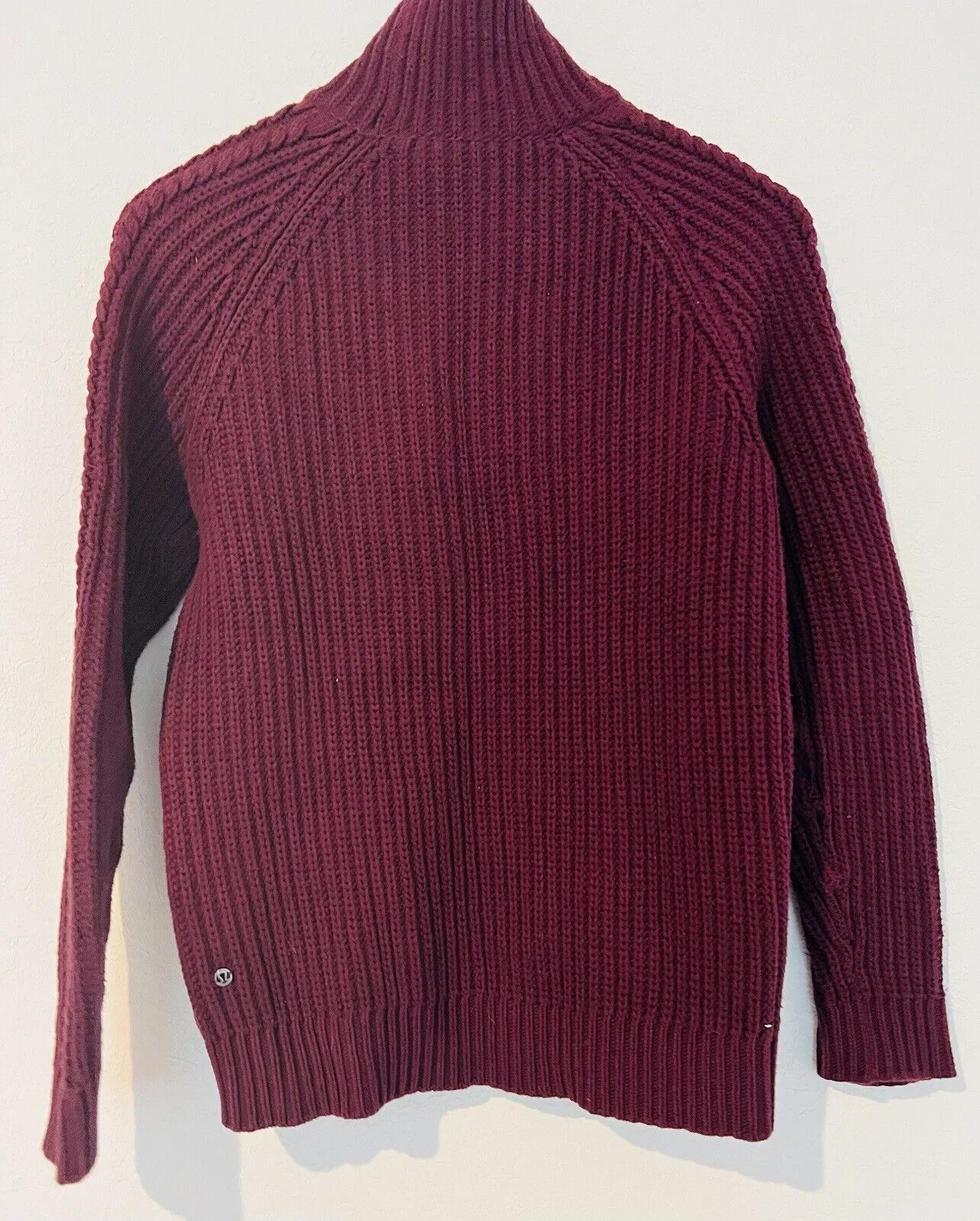 LULULEMON Bring The Cozy Home Cable Knit Oversized Burgundy Sweater