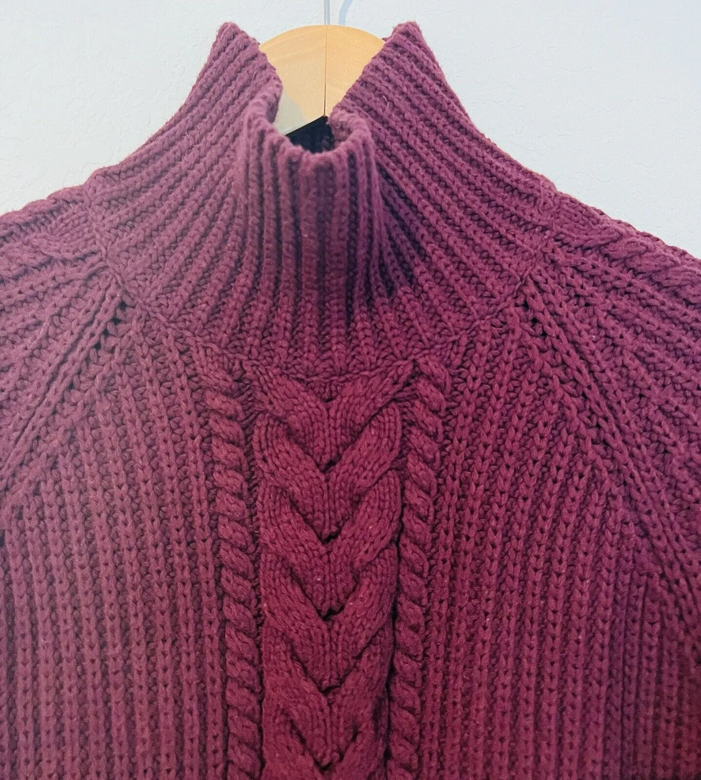 LULULEMON Bring The Cozy Home Cable Knit Oversized Burgundy Sweater