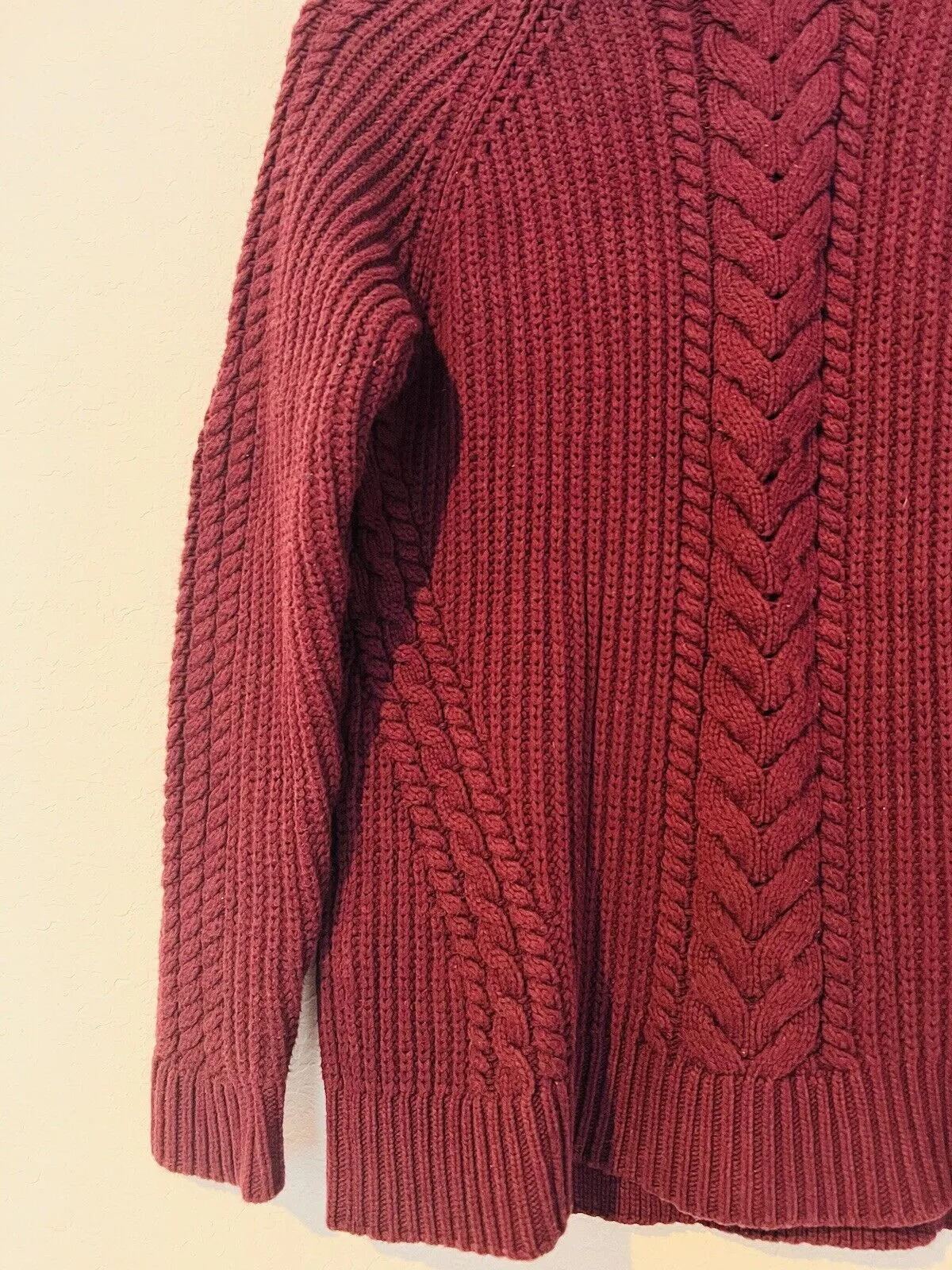 LULULEMON Bring The Cozy Home Cable Knit Oversized Burgundy Sweater