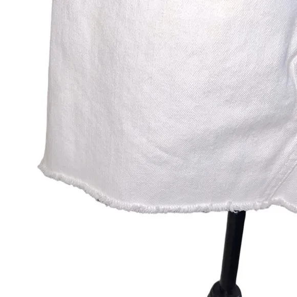 Madewell Rigid Denim A-Line Mini Skirt in Tile White: Button-Front Edition 26