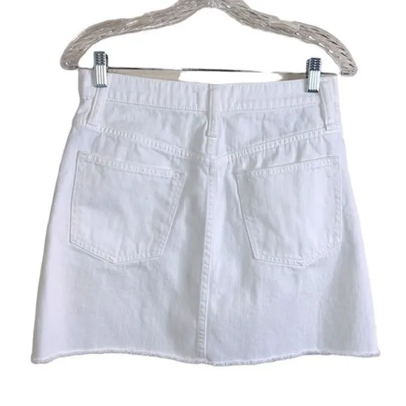 Madewell Rigid Denim A-Line Mini Skirt in Tile White: Button-Front Edition 26
