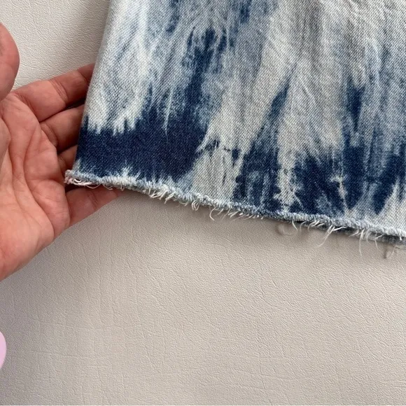 Madewell Rigid Denim A-Line Mini Skirt Tie-Dye Edition 32
