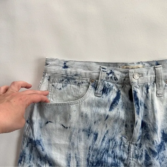 Madewell Rigid Denim A-Line Mini Skirt Tie-Dye Edition 32