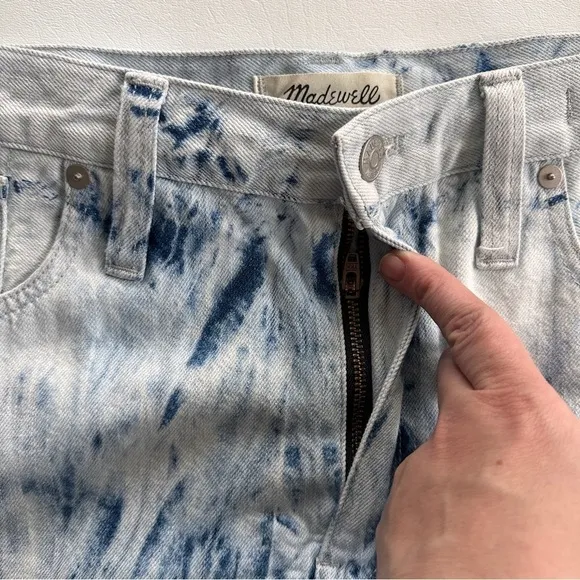 Madewell Rigid Denim A-Line Mini Skirt Tie-Dye Edition 32
