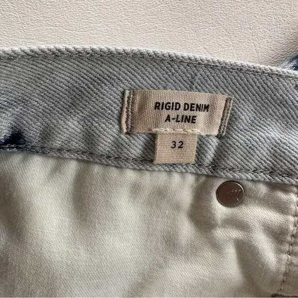 Madewell Rigid Denim A-Line Mini Skirt Tie-Dye Edition 32