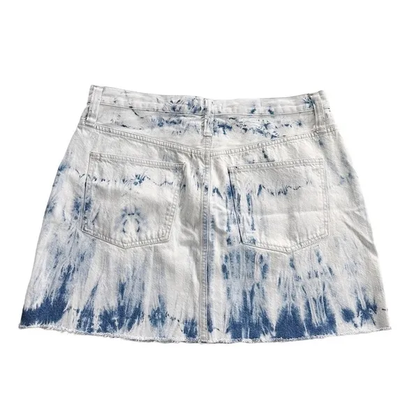 Madewell Rigid Denim A-Line Mini Skirt Tie-Dye Edition 32