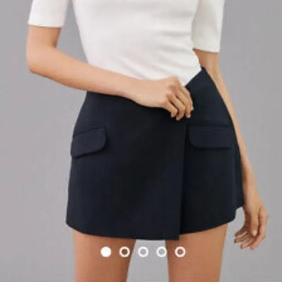 Maeve by Anthropologie Tailored Skort, Black, Size 4
