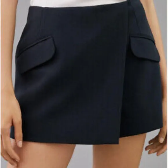 Maeve by Anthropologie Tailored Skort, Black, Size 4