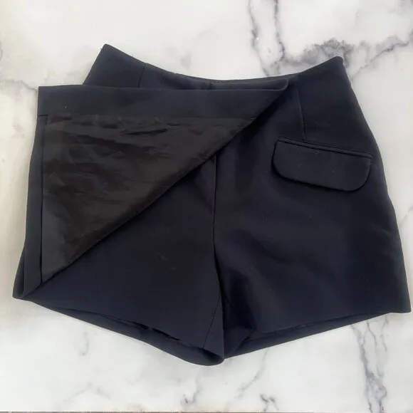 Maeve by Anthropologie Tailored Skort, Black, Size 4