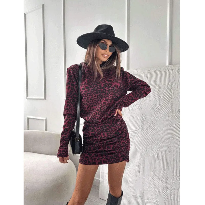 Magenta Side Ruched Dress