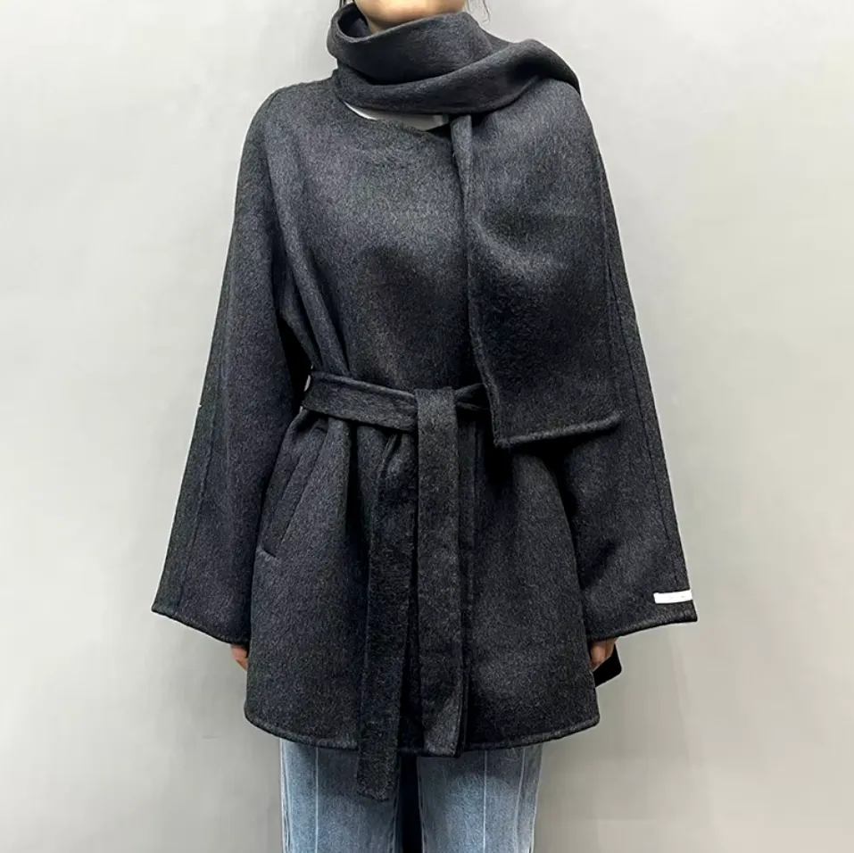 Maian | Cashmere Wool Coat with Scarf