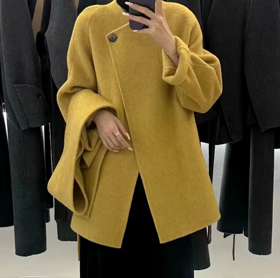 Maian | Cashmere Wool Coat with Scarf
