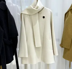 Maian | Cashmere Wool Coat with Scarf