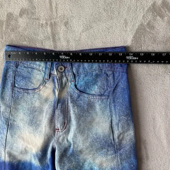 Mandinga Jeans Women Small Blue Bleached Storm High Rise Straight Leg