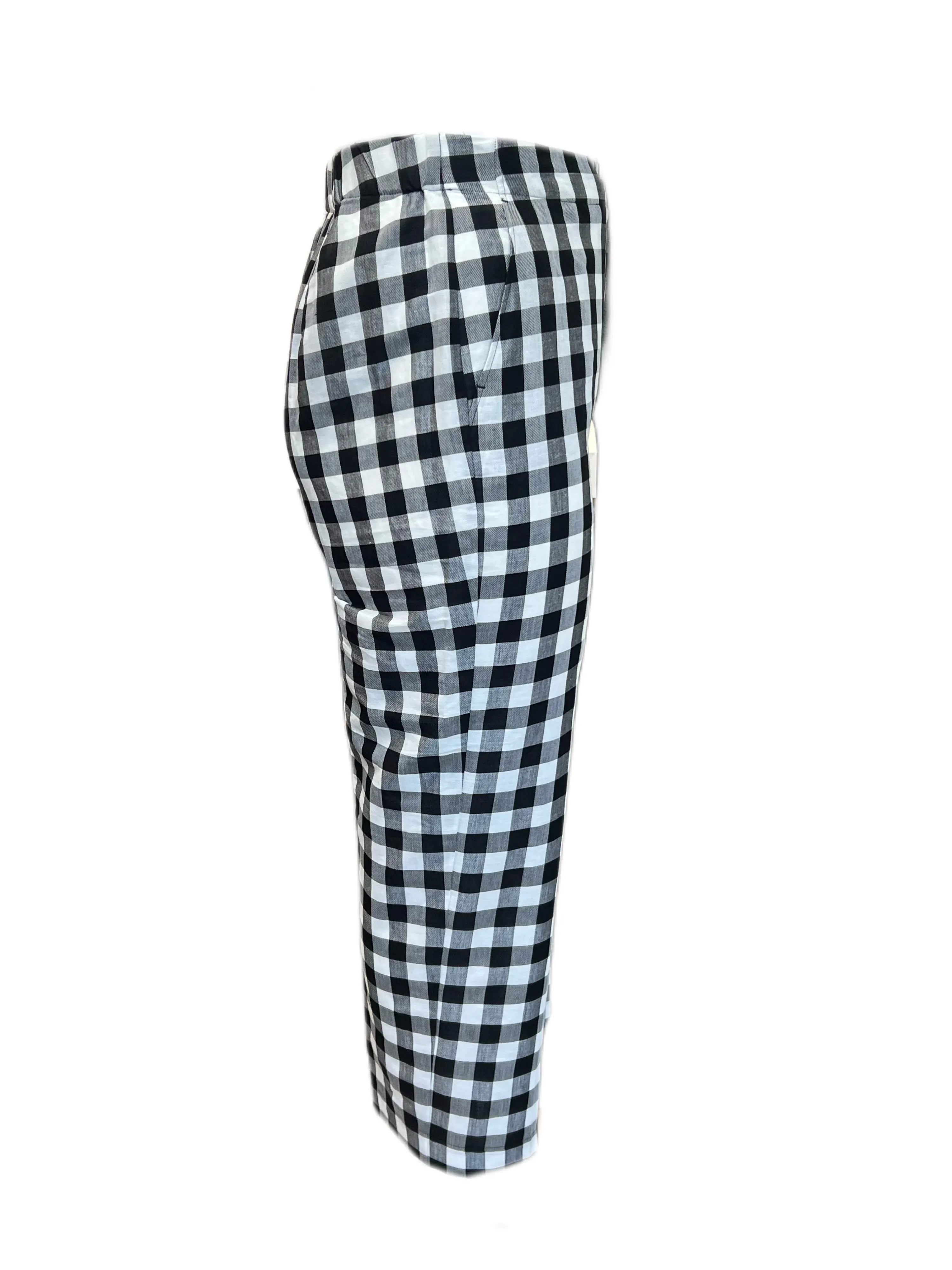Marina Rinaldi Women's Nero Risaia Straight Plaid Pants Size NWT