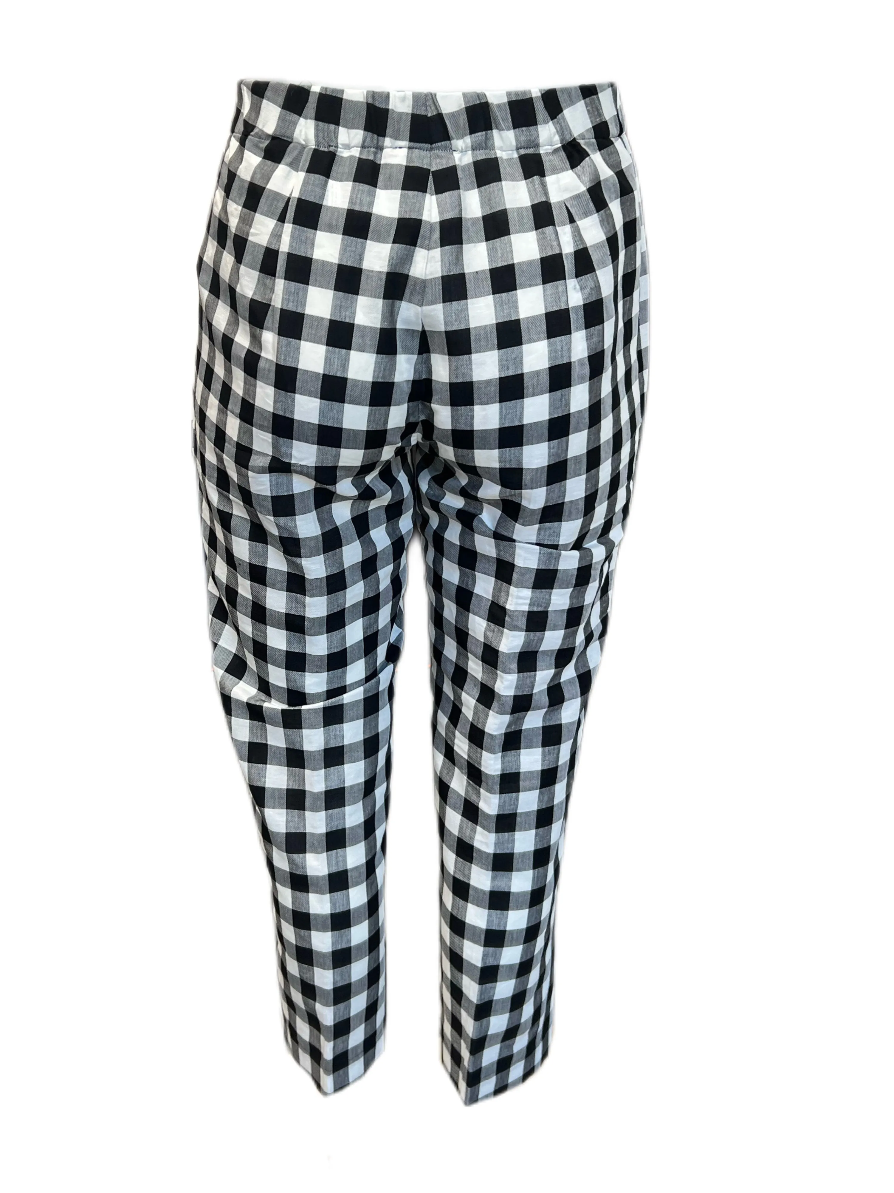 Marina Rinaldi Women's Nero Risaia Straight Plaid Pants Size NWT