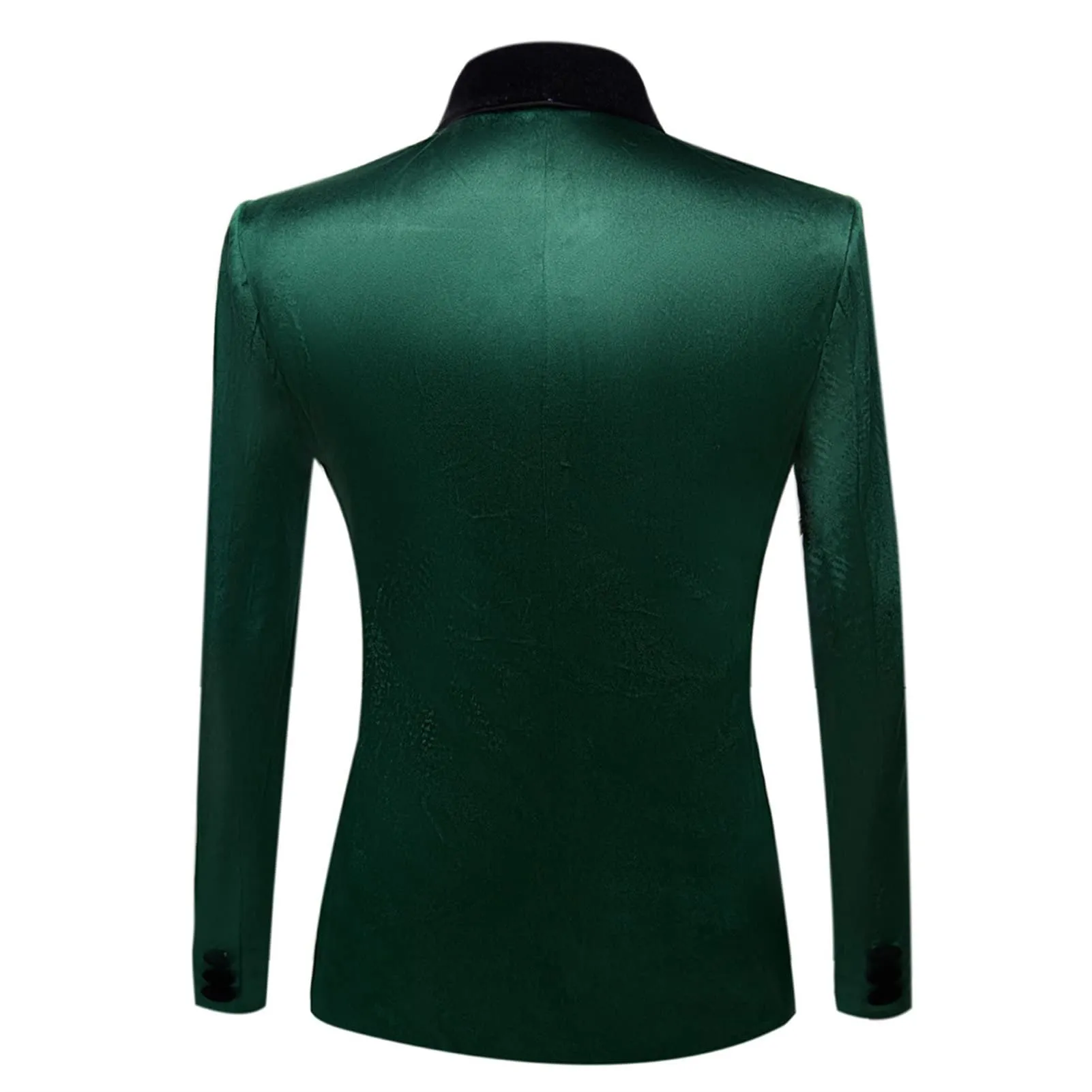 Men's Premium Velvet Blazer Jacket Slim Fit Solid Shawl Lapel Tuxedo Suit One Button Dinner Party Prom Sport Coat (Green,X-Small)
