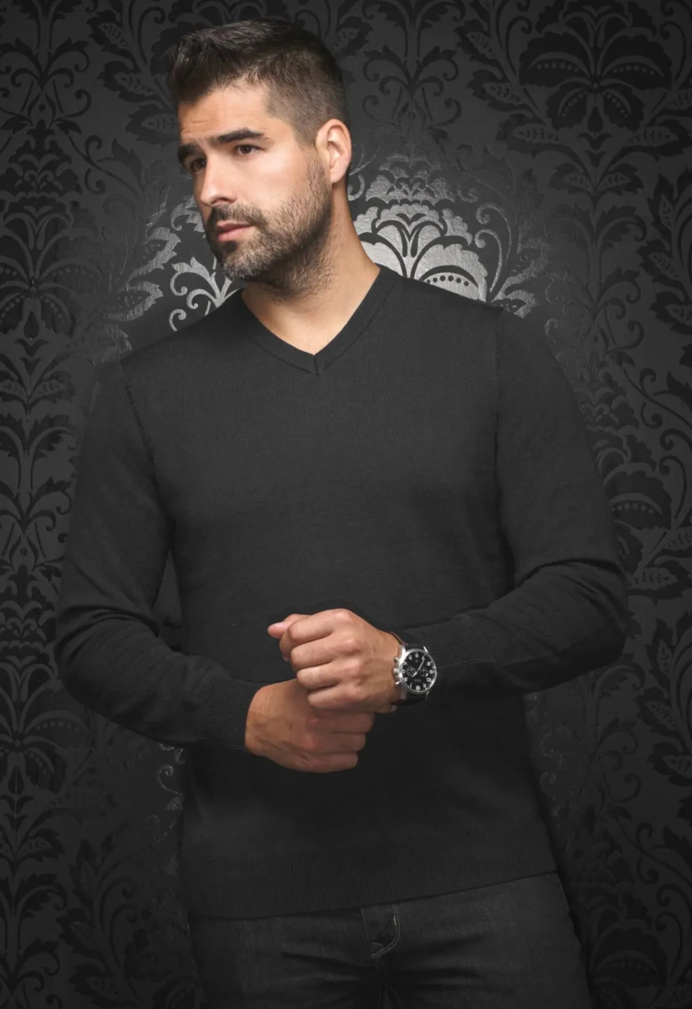 MERINO WOOL SWEATER | SAXONY, BLACK