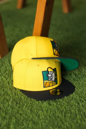 MILWAUKEE BREWERS CANARY YELLOW FITTED W/ GREEN UNDER VISOR