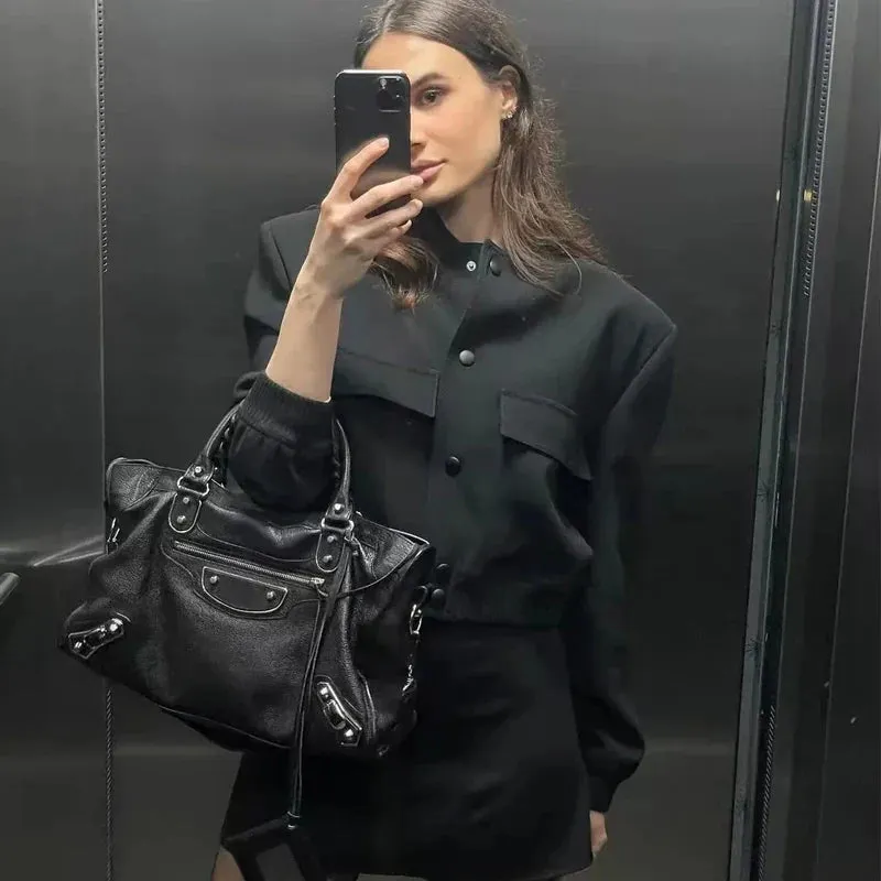 Minimalist Cropped Bomber Jacket | Tailored Edge | Effortless Chic