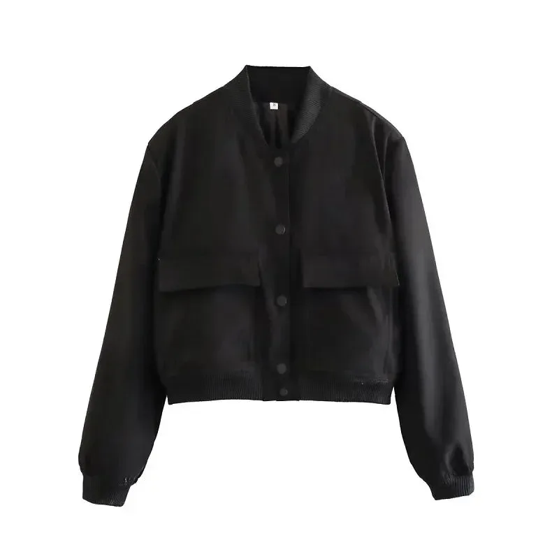 Minimalist Cropped Bomber Jacket | Tailored Edge | Effortless Chic