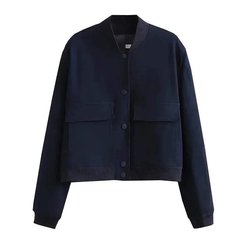 Minimalist Cropped Bomber Jacket | Tailored Edge | Effortless Chic