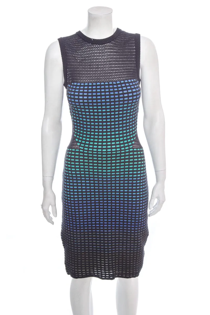 Missoni Black and Blue Sleeveless Fitted Dress