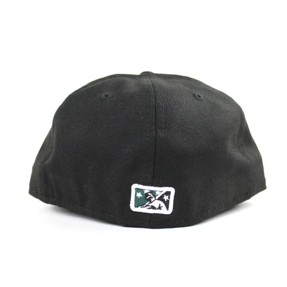 Modesto Athletics New Era 59FIFTY Fitted Hat (Black Hunter Green Under Brim)