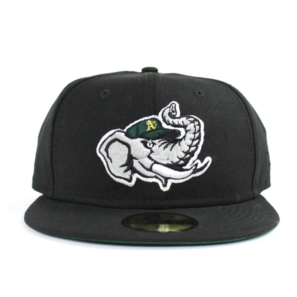 Modesto Athletics New Era 59FIFTY Fitted Hat (Black Hunter Green Under Brim)