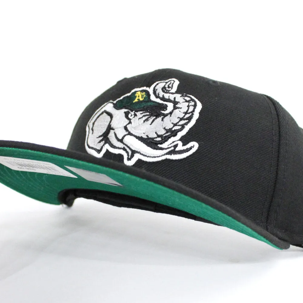 Modesto Athletics New Era 59FIFTY Fitted Hat (Black Hunter Green Under Brim)