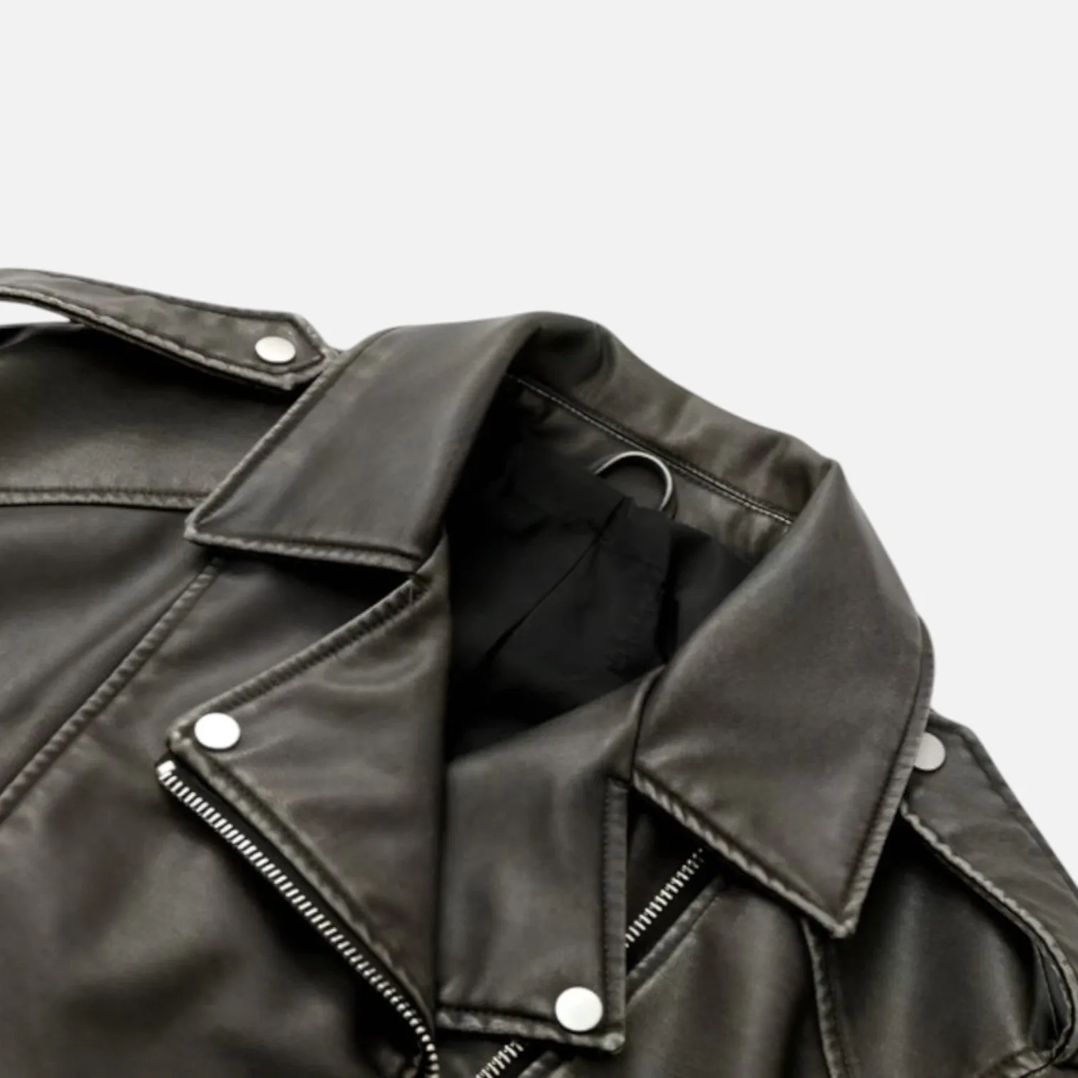 Monacogents | Vintage Grey Leather Belted Jacket