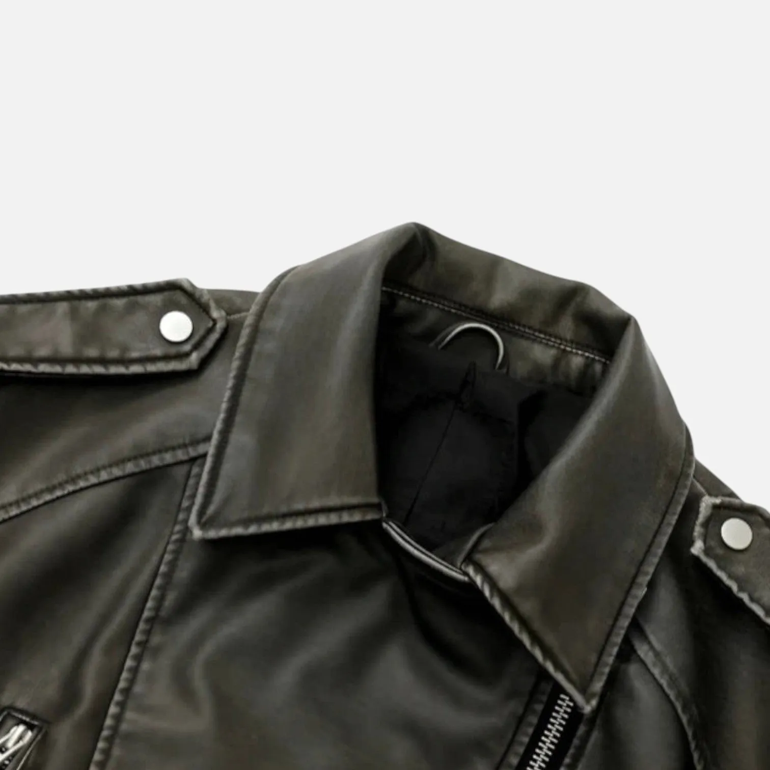 Monacogents | Vintage Grey Leather Belted Jacket