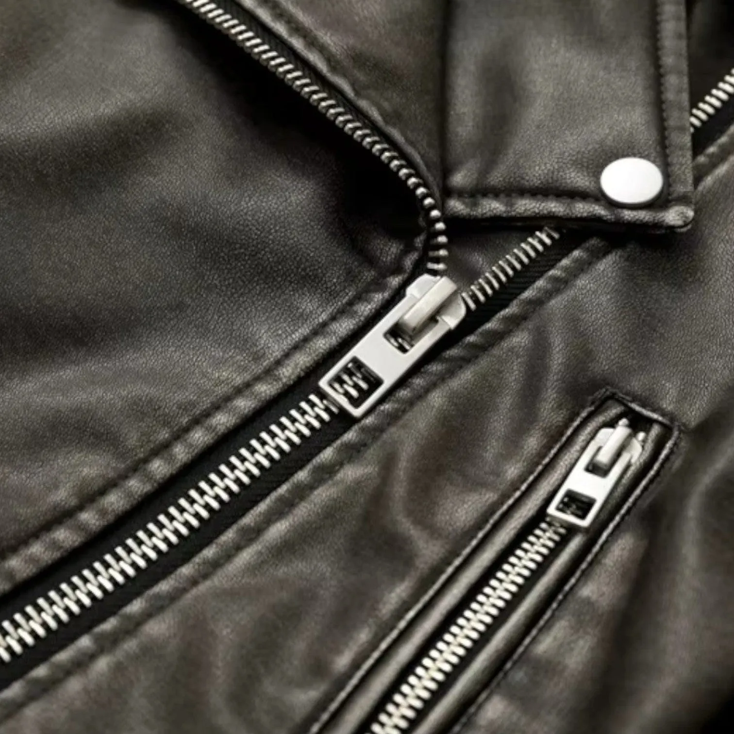 Monacogents | Vintage Grey Leather Belted Jacket